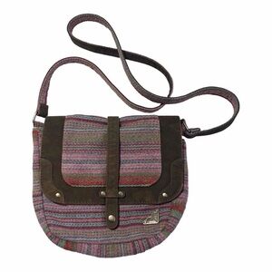 Vintage Roxy Striped Woven Crossbody Festival Bag Boho Coastal Cowgirl Y2K